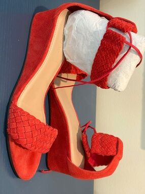 J Crew red sandal